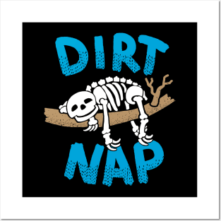 Funny Sloth Skeleton Taking a Nap Cute and Spooky Posters and Art